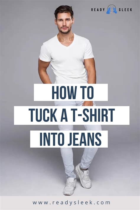 tucking shirt into jeans male.